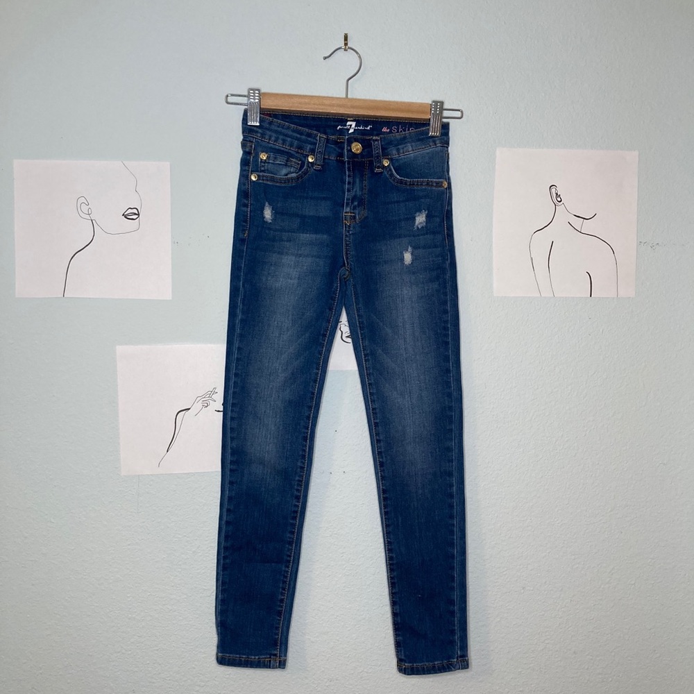 Dark wash skinny jeans, kids